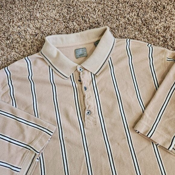Vintage Golf Polo Striped Shirt Haggar Size XL Preppy Dad Retro Grandpa - Picture 1 of 5